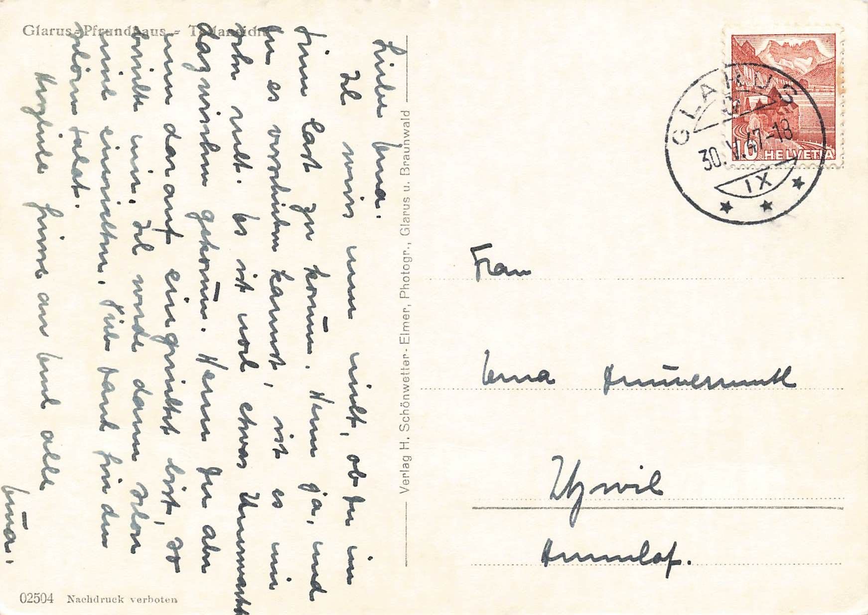 Cartes postales: Glarus Pfund G – D'occasion à Biasca par Blenio71 1