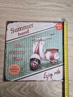 Plaque Métal Art Scooter Vintage Summer Travel Enjoy Ride