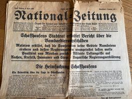 Bombardierung Schaffhausen Original Zeitung vom 8.April 1944