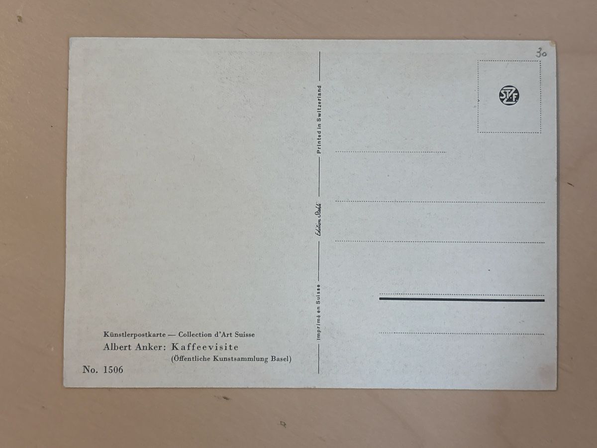Cartoline postali: Carte postale Albert Anker Kaffeevisite No. 1506 – Nuovo (secondo la descrizione) da Carouge GE venduto da irma016 1