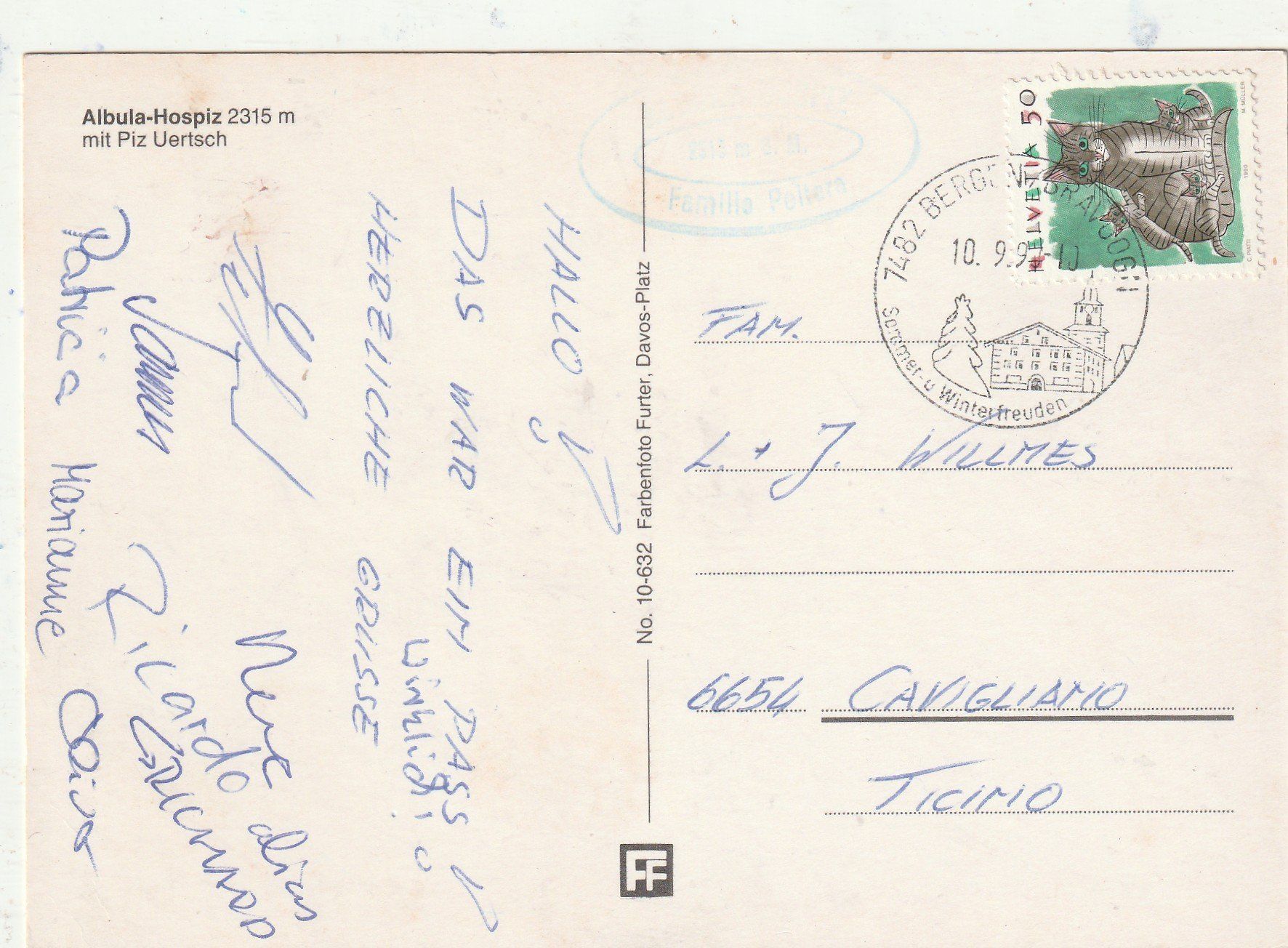 Cartes postales: Berghaus  Albulapass – D'occasion à Lumbrein par made02 1