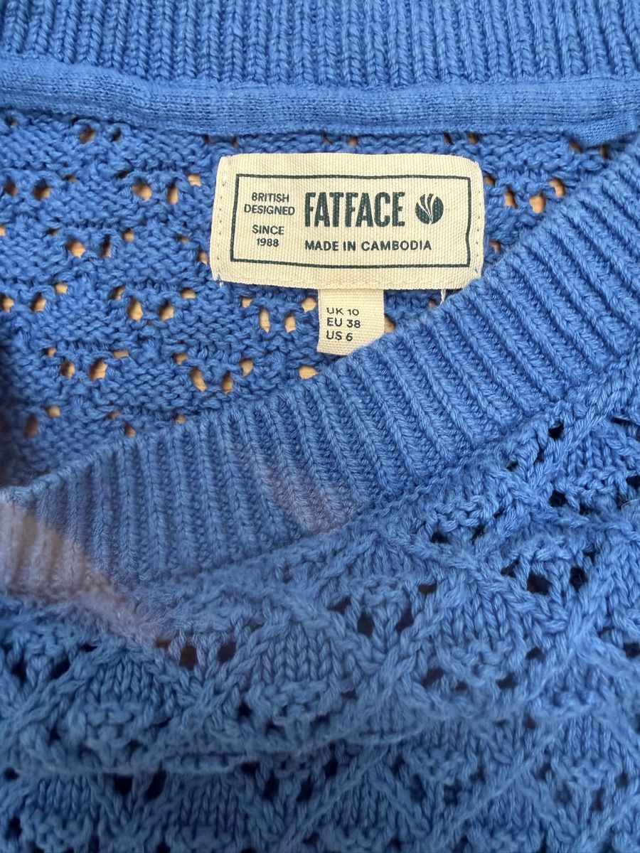Pullover & Sweatshirts: Lochstrick pullover Ajourmuster von FatFace royalblau Gr.  – Gebraucht aus Münchenstein von Ladypink7 1