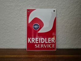 Emailschild Kreidler Service Werkstatt Logo Emaille Schild