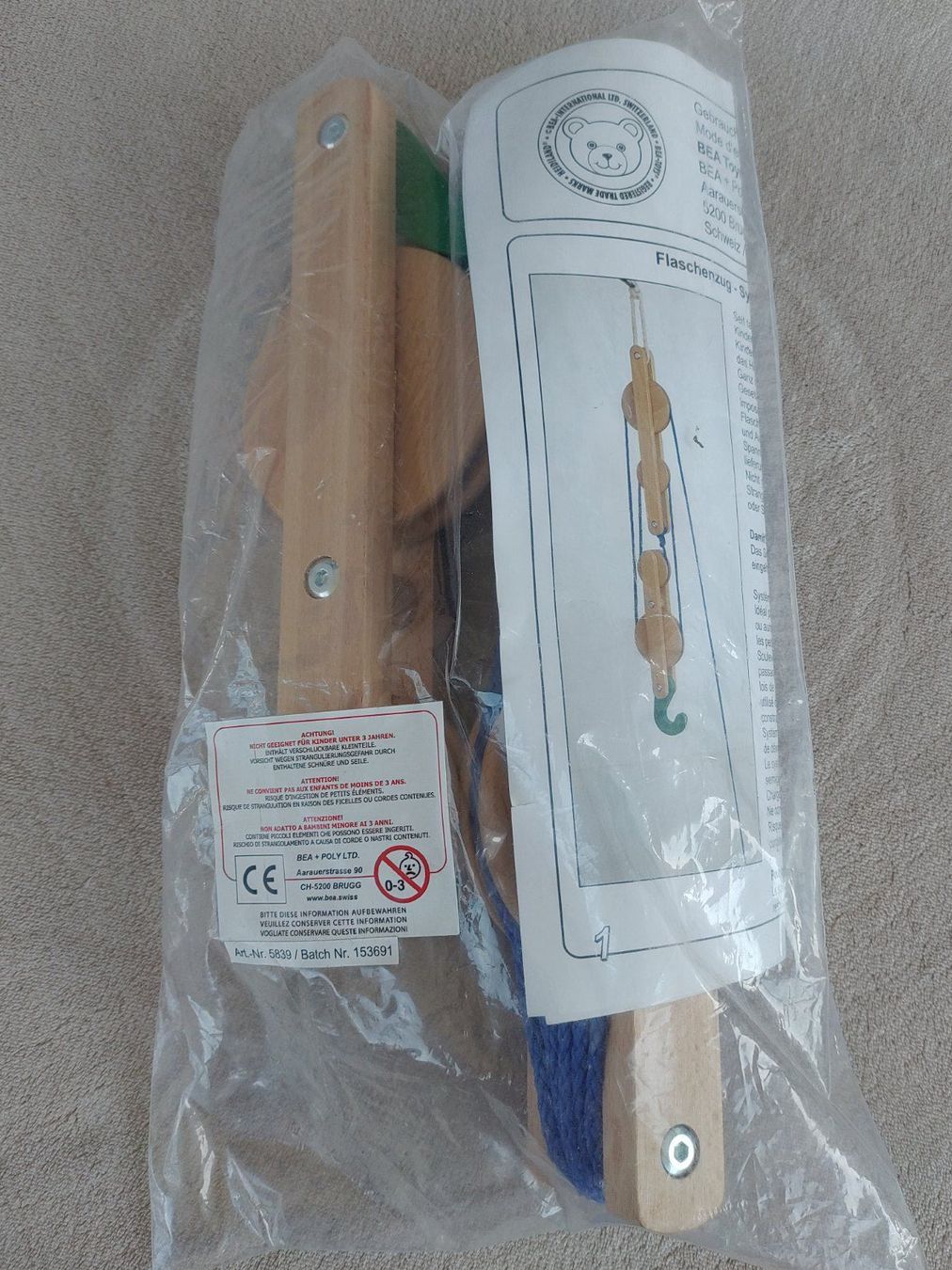 Bea Spielzeuge: Flaschenzug Bea Toys – Neu und originalverpackt aus Strengelbach von Phorensic_30 1