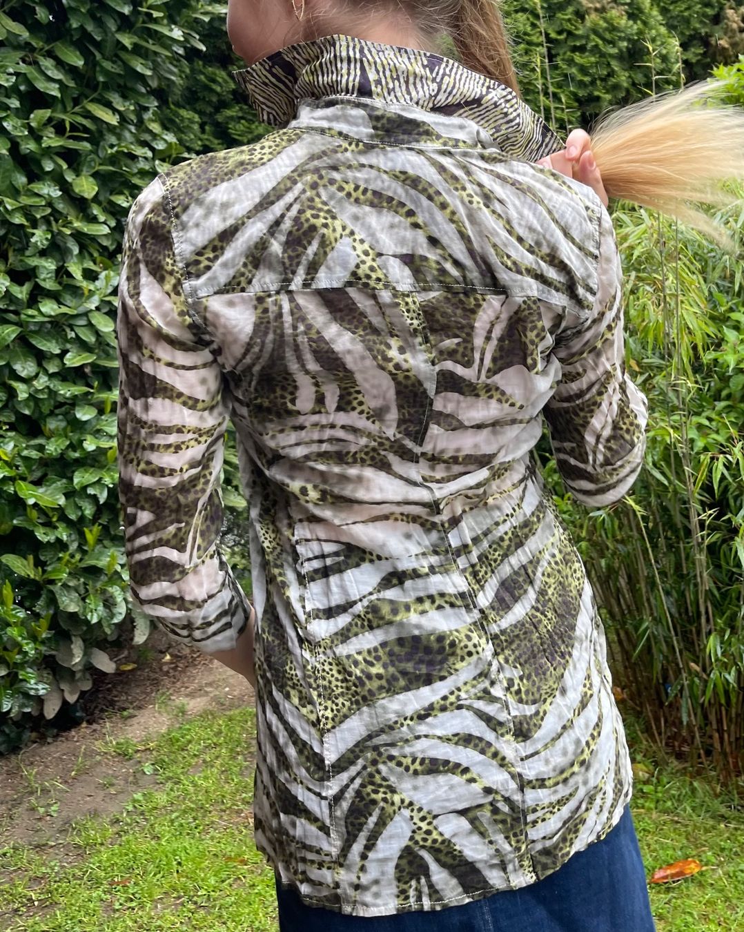 Blusen: Exklusiv Camicia lunga-zebrato-cotone con seta-tgS/M – Neu (gemäss Beschreibung) aus Gordevio von LanaZimm 5