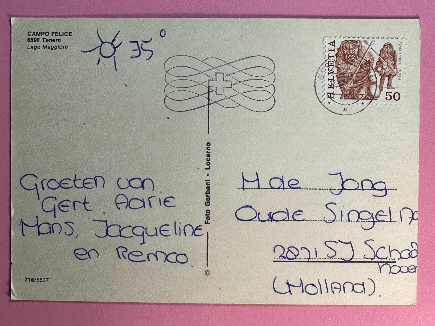 Cartoline postali: Campo Felice - Tenero – Usato da Steg VS venduto da danwer74 1
