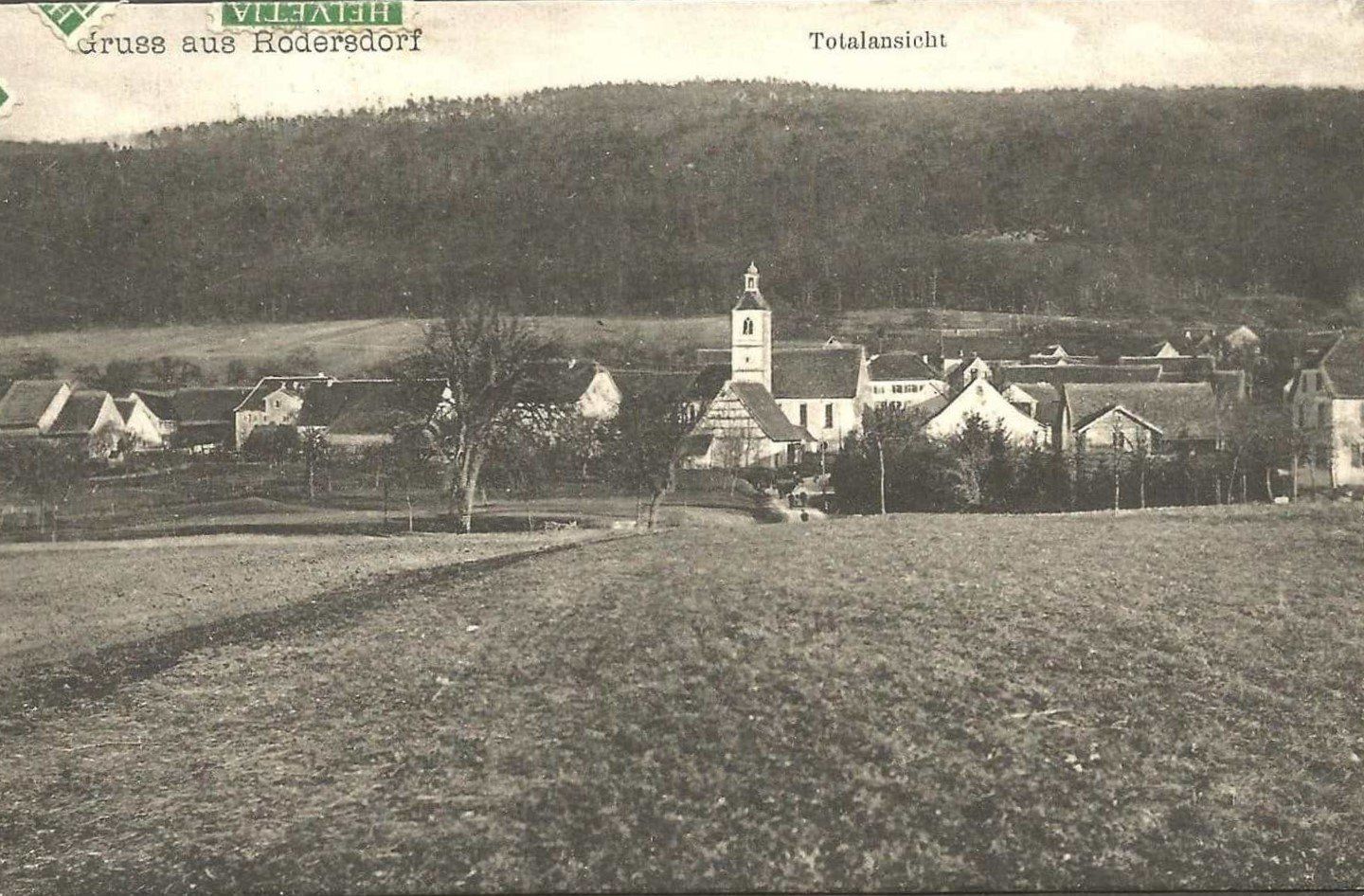 Cartoline postali: Rodersdorf SO Ortsansicht  ,  1914 – Usato da Solothurn venduto da Bepposol