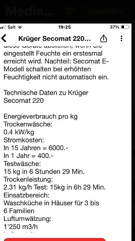 Krüger Deumidificatori: Krüger 220 Wäschetrockner Secomat – Usato da Gross venduto da rue_9znh 3
