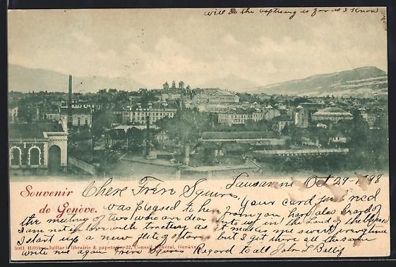 Cartoline postali: AK Genève, Teilansicht, 1898 – Usato da Berlin venduto da bartko-reher