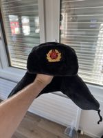 Ushanka Hat MFH Black with Soviet Emblem Size 59 L