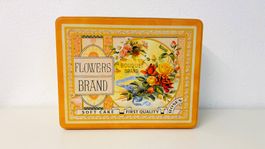 Dekorative Blechdose Flowers Brand - mit Blumen Motiv