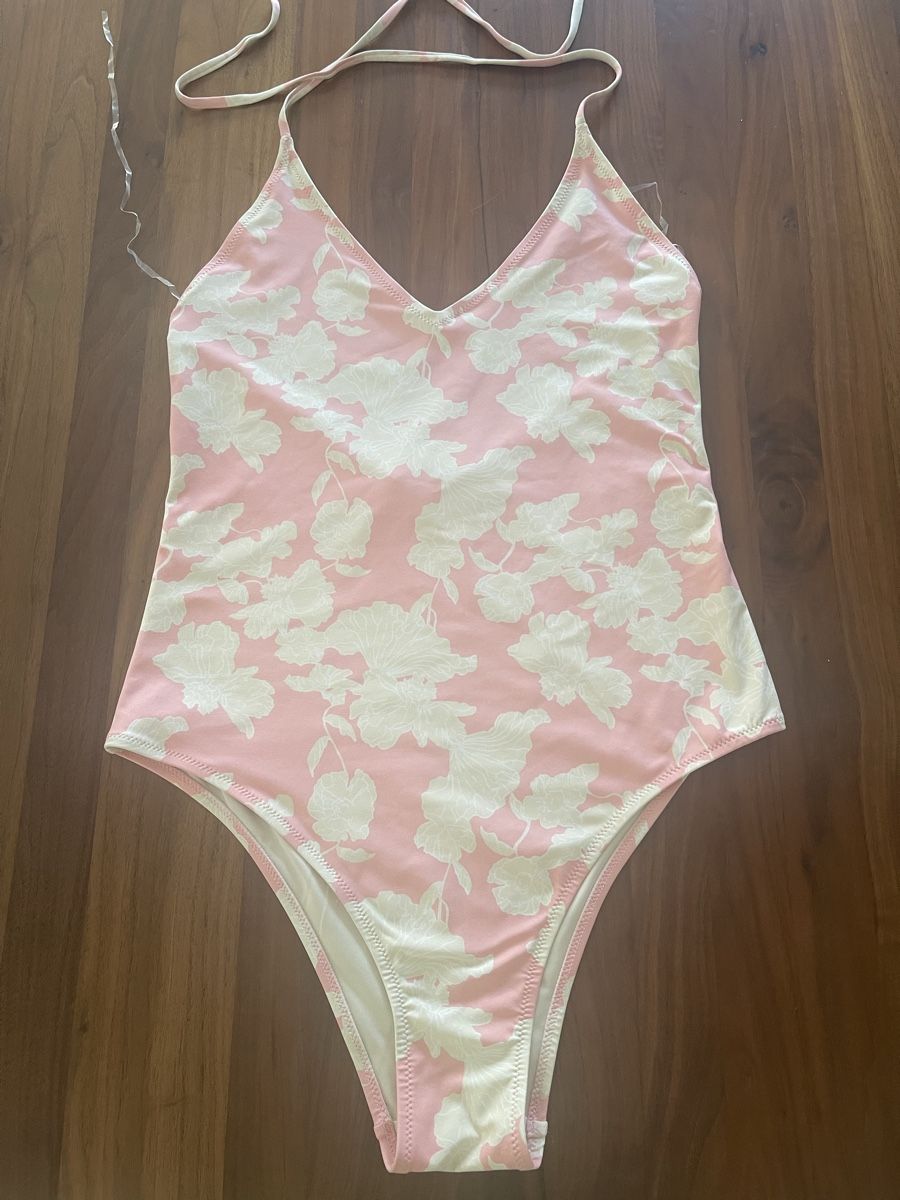 H&M Costumi da bagno & Bikini: Badeanzug rosa weiss geblumt Grösse 40 – Nuovo (secondo la descrizione) da Adliswil venduto da JadrankaR