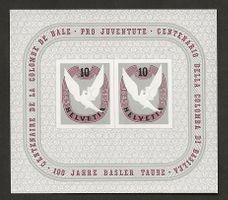 Schweiz 1945 Block Basler Taube postfrisch Katalog 130.-