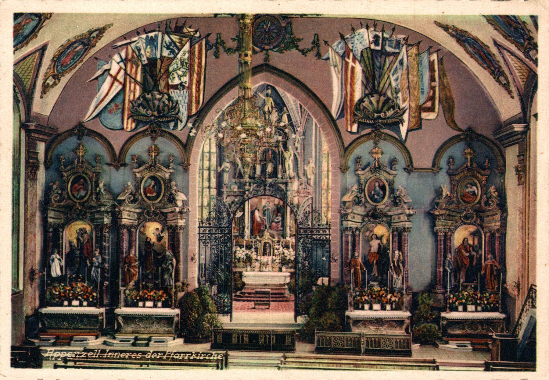 Cartoline postali: Appenzell. Inneres der Pfarrkirche – Usato da Bronschhofen venduto da Astore