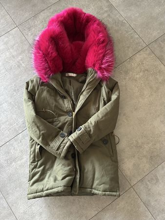 Parka invernale K.zell con pelliccia rosa Tg. S