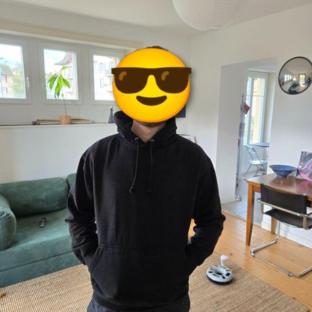 Sweat à capuche noir "ZZCC", taille M
