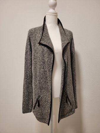 Strickjacke weiss-grau-dunkelbraun Sa.Hara Gr. M (40)