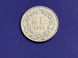 2 Fr. 1960 vorzügliche Sammlerqualität