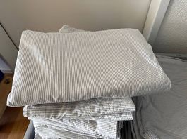 19x Bettwäsche weiss-grau, 100% Baumwolle, Ikea, 150x200