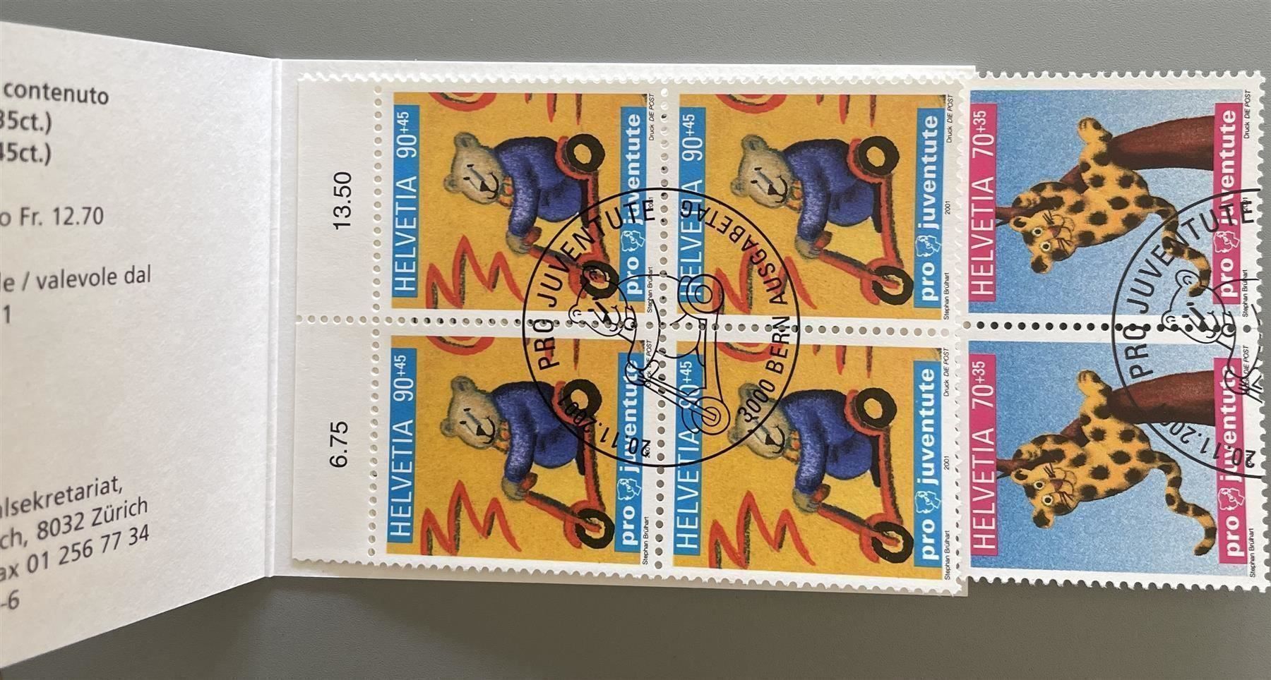 Tutti i francobolli: 2001 MH Pro Juventute ET     KW Fr. 31.- – Usato da Eggersriet venduto da stamp303 1