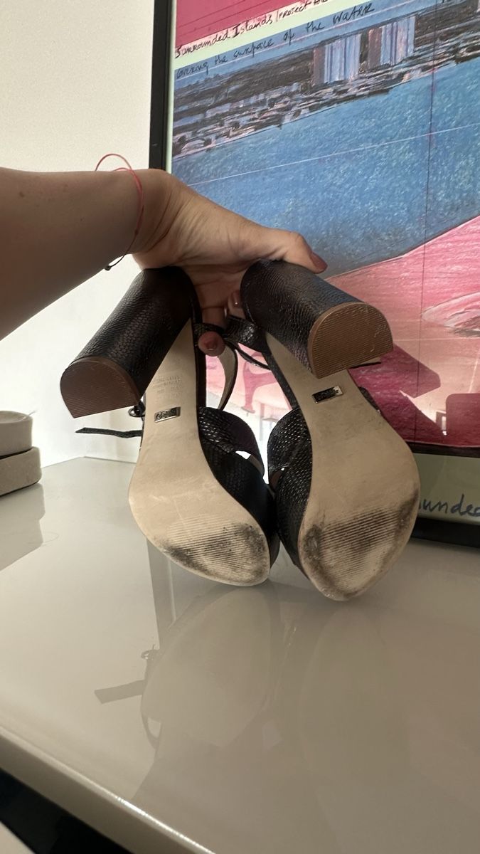 Scarpe da donna: Buffalo Sandalen Leder dunkelgrau – Usato da Zürich venduto da zue_b7gf 4