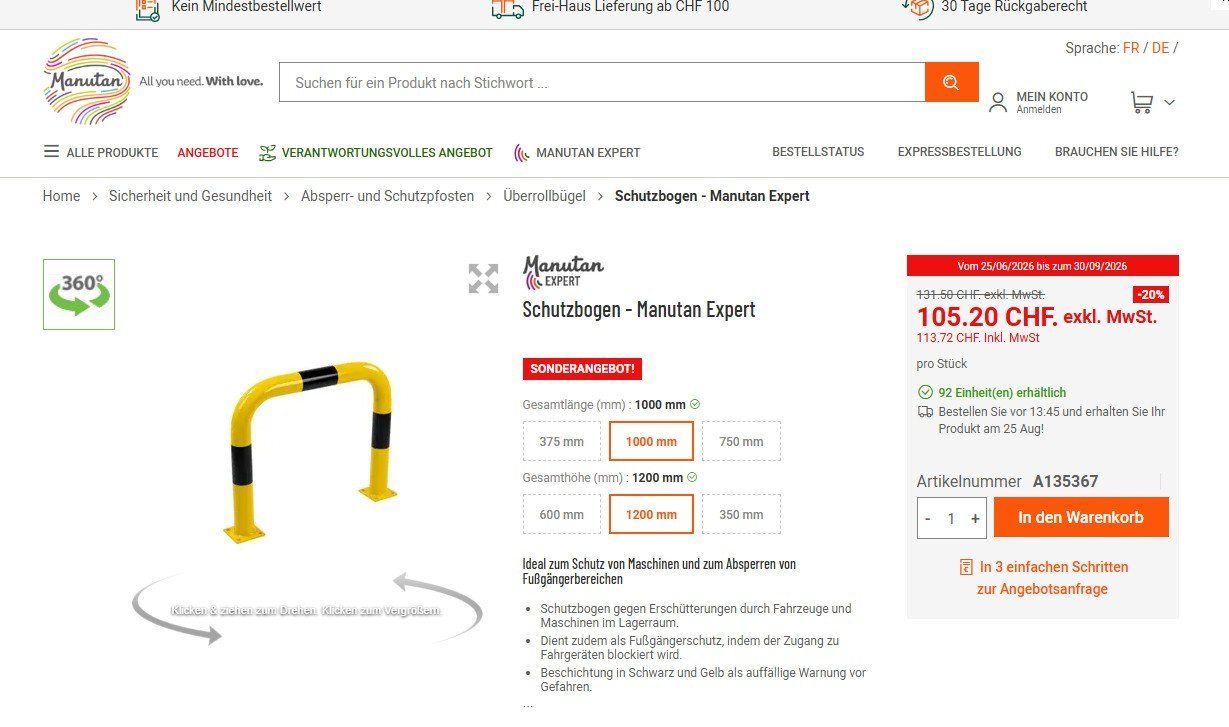 Tutti gli attrezzi: Rammschutz Schutzbogen neu – Nuovo e nell'imballaggio originale da Zürich venduto da adolfkuhnag 1