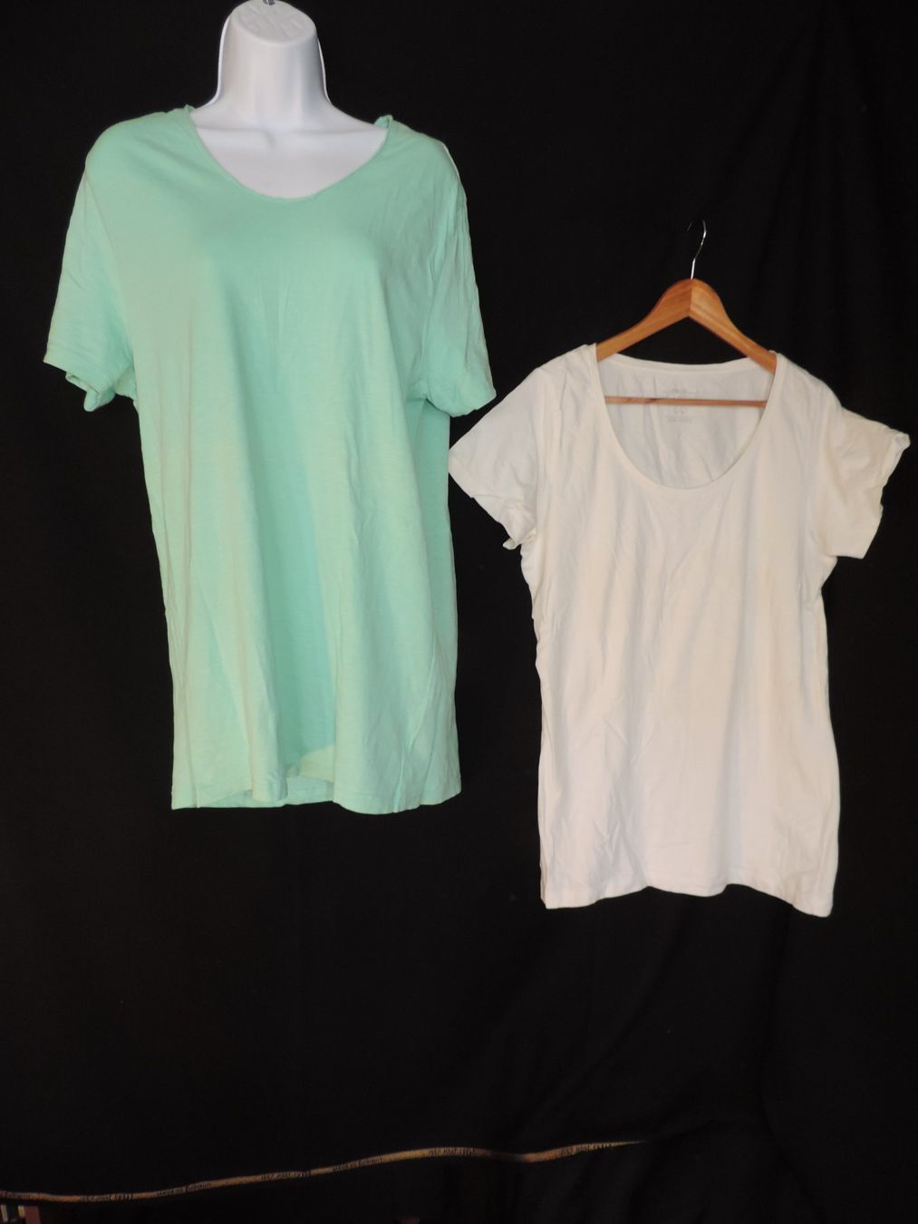 T-shirt: lot de 2 t-shirts blanc et turquoise – Usato da Genève venduto da Axelle333 1
