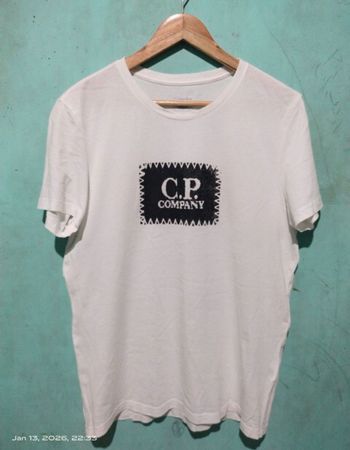 T-shirt C.P. Company Blanc Logo Patch Stitched - M #17