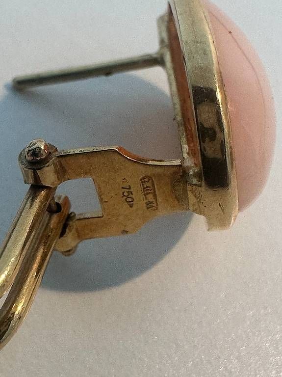 Orecchini pendenti & Orecchini a lobo: Korallen Ohrstecker, 18 Karat Gold – Usato da Fehraltorf venduto da Swisscollector 2