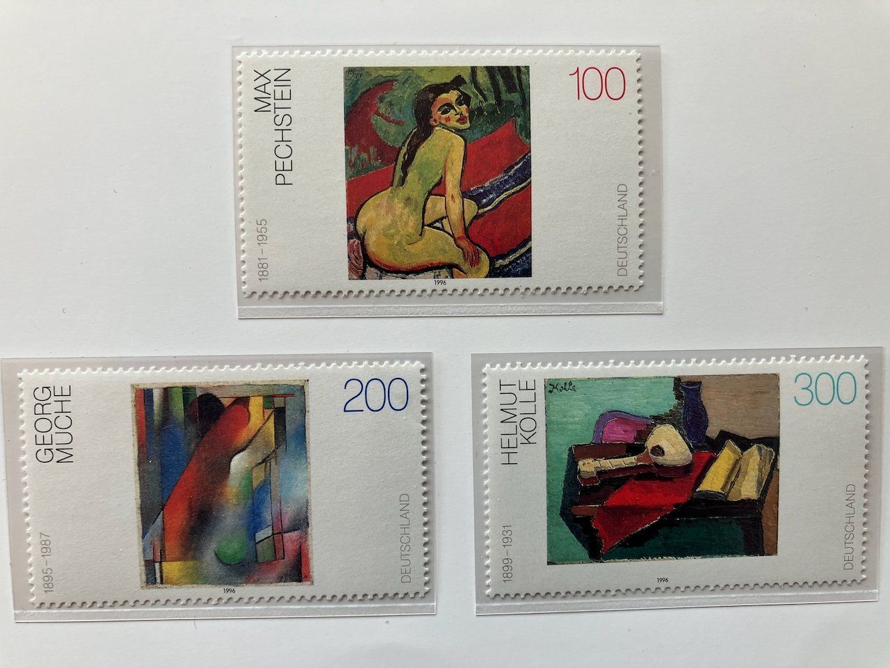 Alle Briefmarken: Deutschland: 3 Sätze postfrisch im Folder 1996-98 – Gebraucht aus Nesslau von zueri6 1