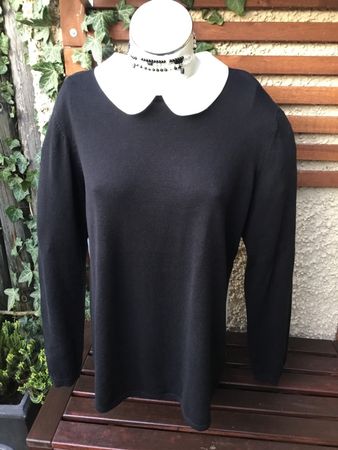 *NEU* - eleganter Feinstrickpullover mit Blusenkragen, 44/46