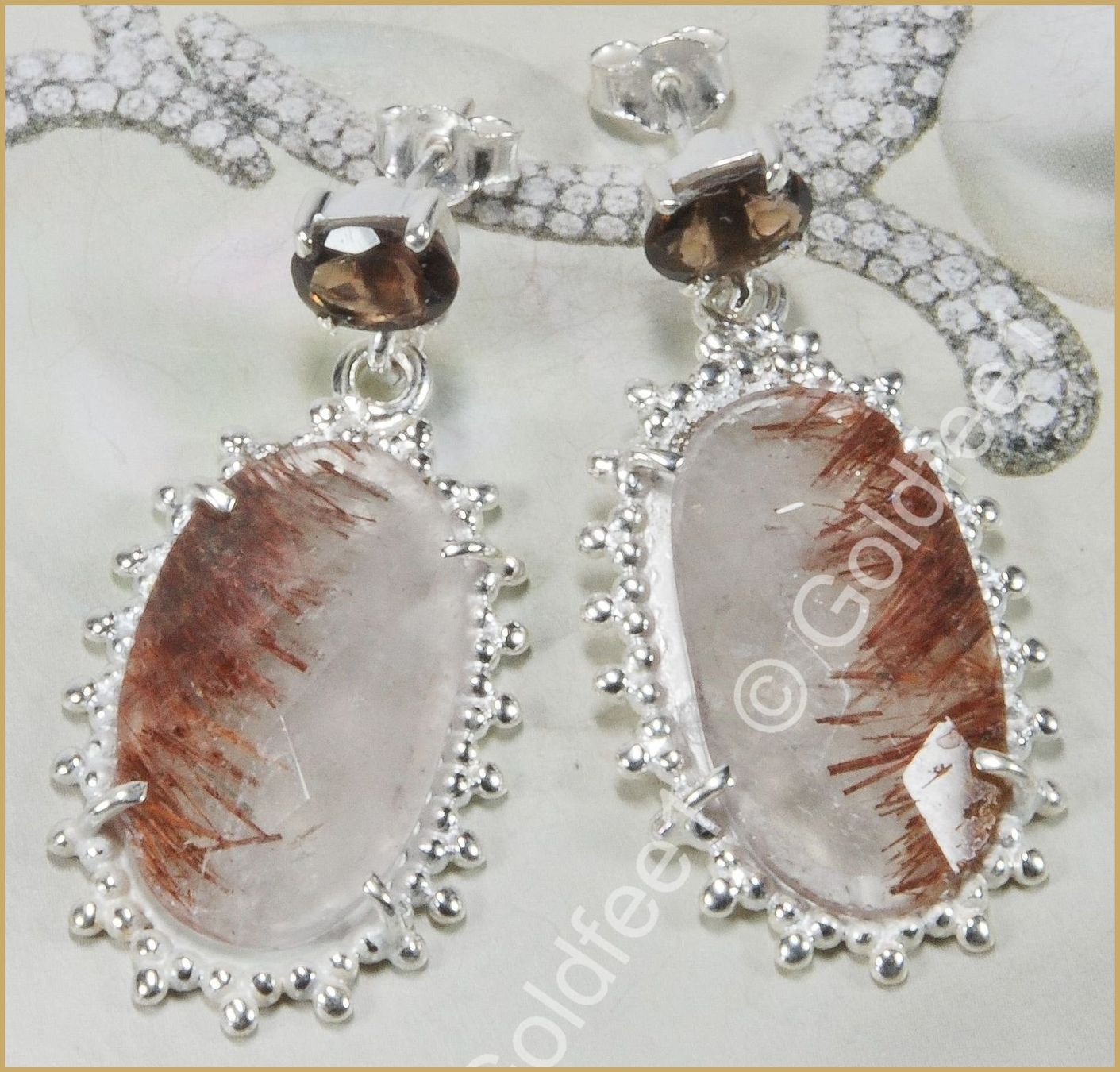 Orecchini pendenti & Orecchini a lobo: RUTILATED QUARTZ, Rutilquarz – Nuovo e nell'imballaggio originale da Oberglatt ZH venduto da Goldfee1 3
