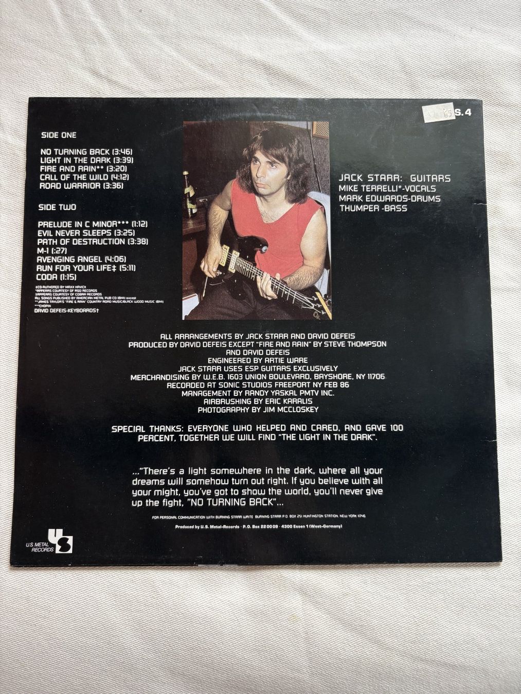 Vinyles: Jack Starr's Burning Starr - No Turning Back Vinyl LP – D'occasion à Effretikon par ChrisLamberger 1
