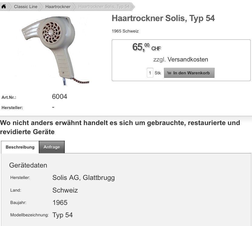 Solis Föhn: Vintage Haar Föhn – Gebraucht aus Uznach von bike181959 7