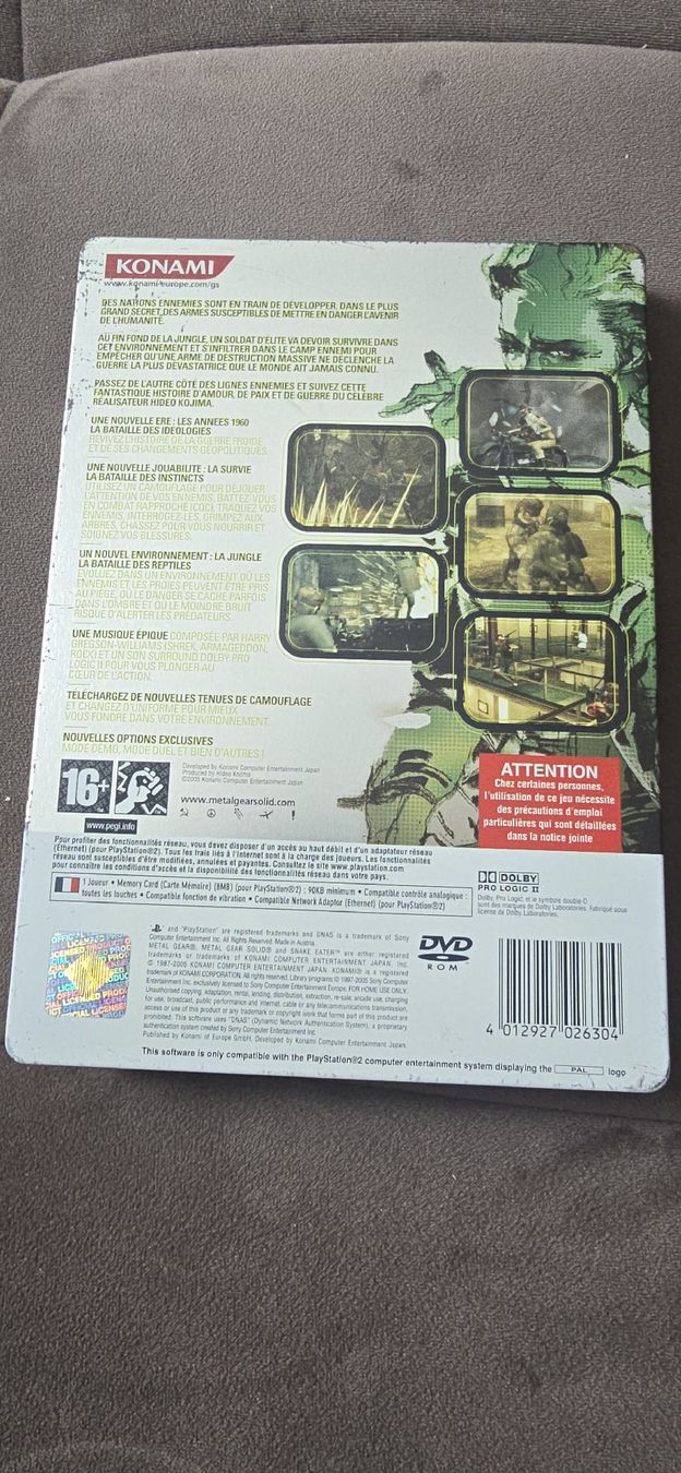 Sony Giochi: Metal Gear Solid 3 steelbook PS2 FR  – Usato da Le Noirmont venduto da desoto55 1