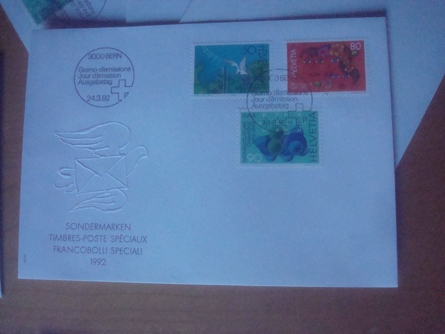 Tutti i francobolli: CH 1992 FDC Serie einzeln und 4er – Usato da Gordola venduto da Polentaefung 2