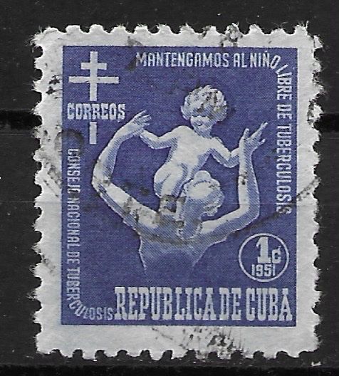 Alle Briefmarken: Kuba 1951: Tuberkulosebekämpfung – Gebraucht aus Zürich von Rainstamps