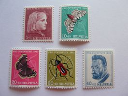 1953 Pro Juventute ; Satz 5 Werte ; Neu