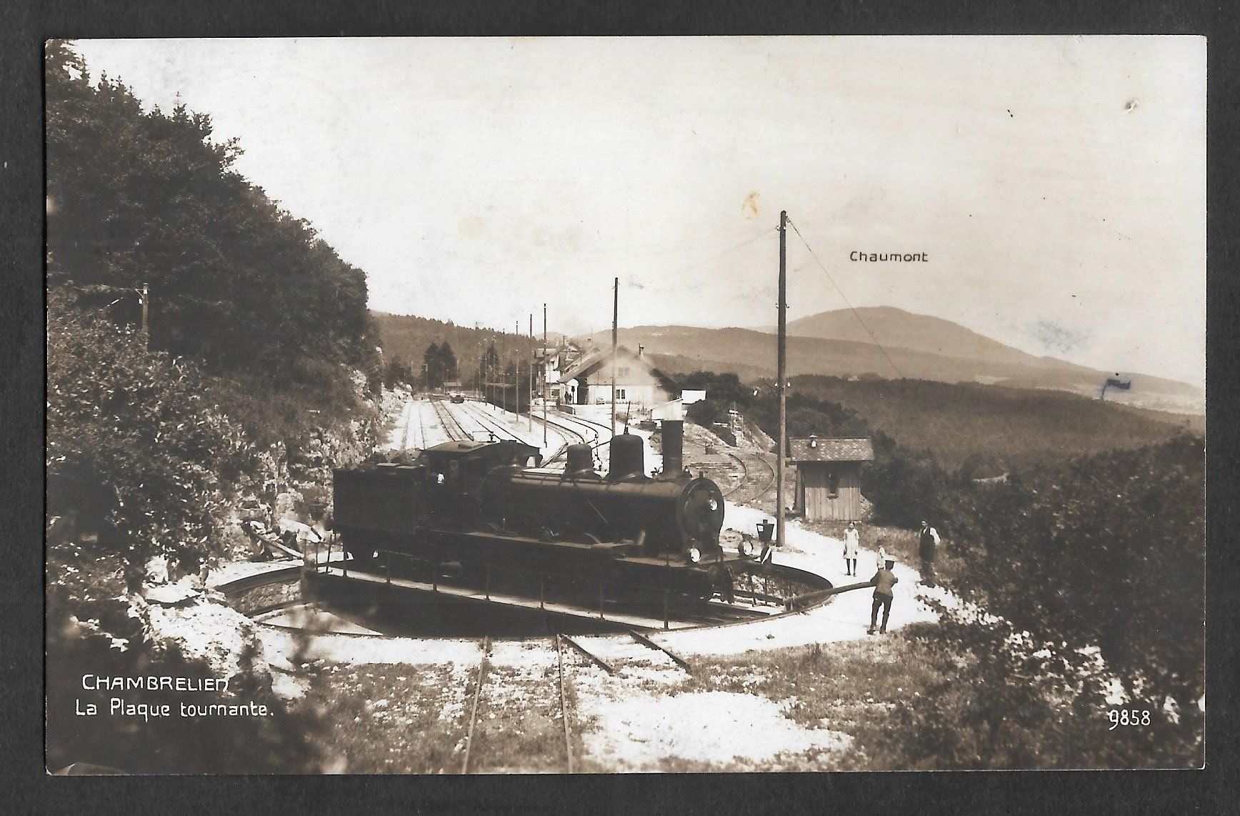 Cartoline postali: Chambrelien Kopfbahnhof mit Dampflokomotive – Usato da Olten venduto da clotaldi