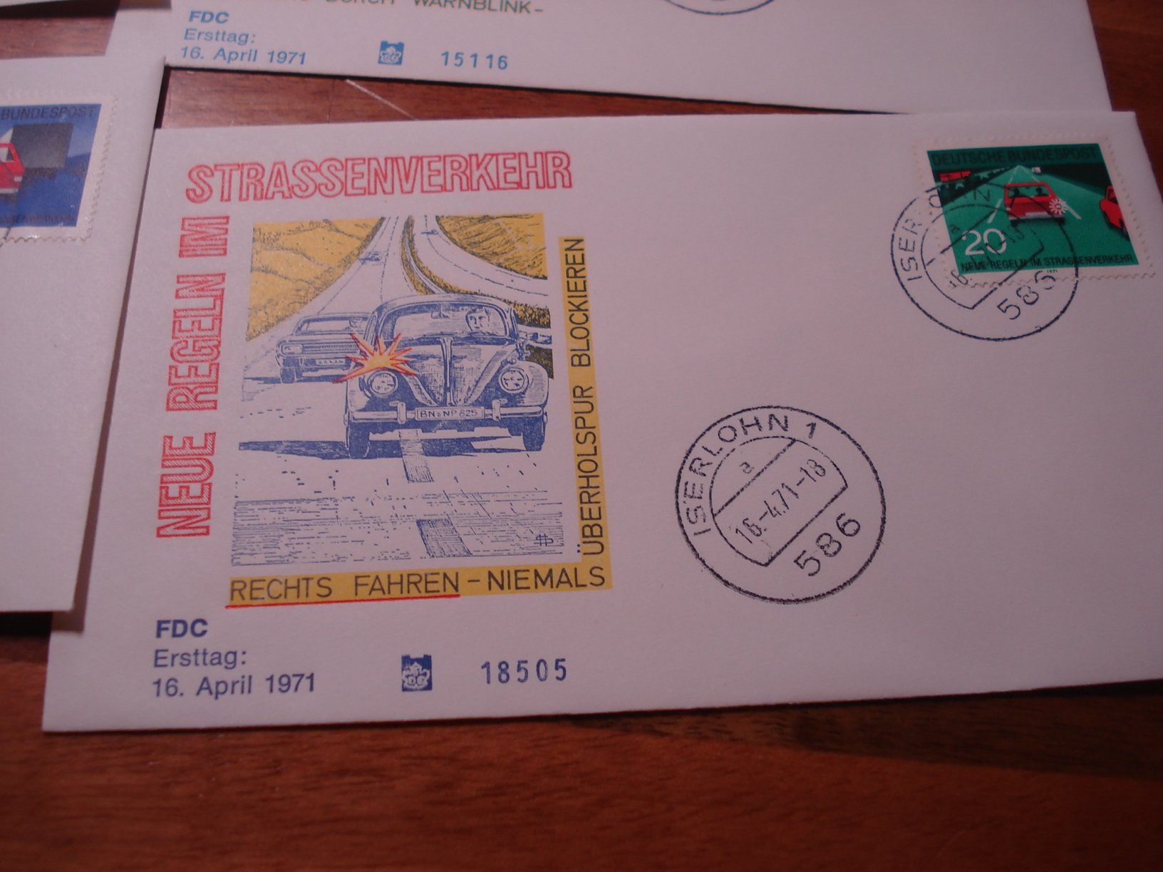 Alle Briefmarken: FDC Bundespost Briefsatz Einzel, 1971, Strassenverkehr – Gebraucht aus Niederwil AG von morostahu 1