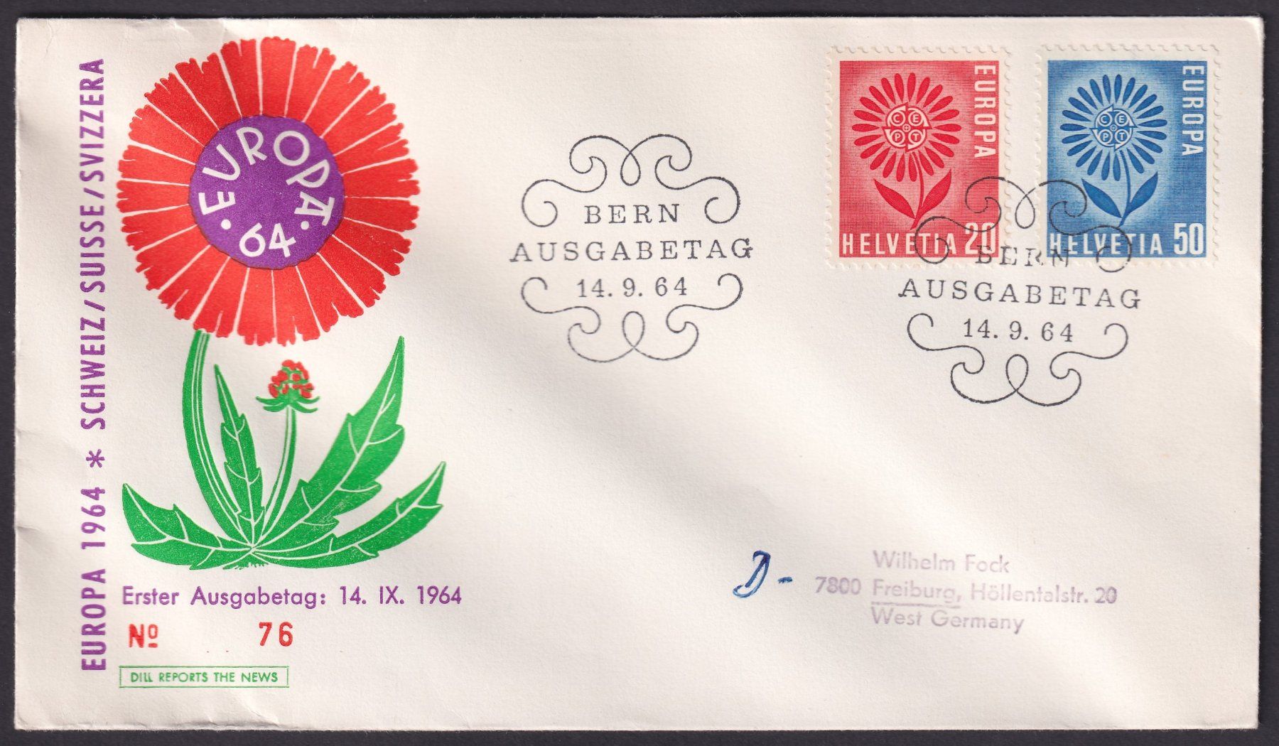 Tutti i francobolli: 1964 Europa FDC illustriert, nummeriert – Usato da Ebikon venduto da SilvioFreund