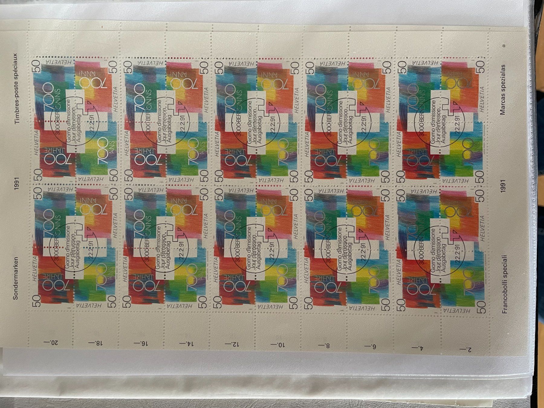 Tutti i francobolli: Briefmarkenbogen 700 Jahre Eidgenossenschaft mit ET Stempel – Nuovo (secondo la descrizione) da Menzingen venduto da Wlukas