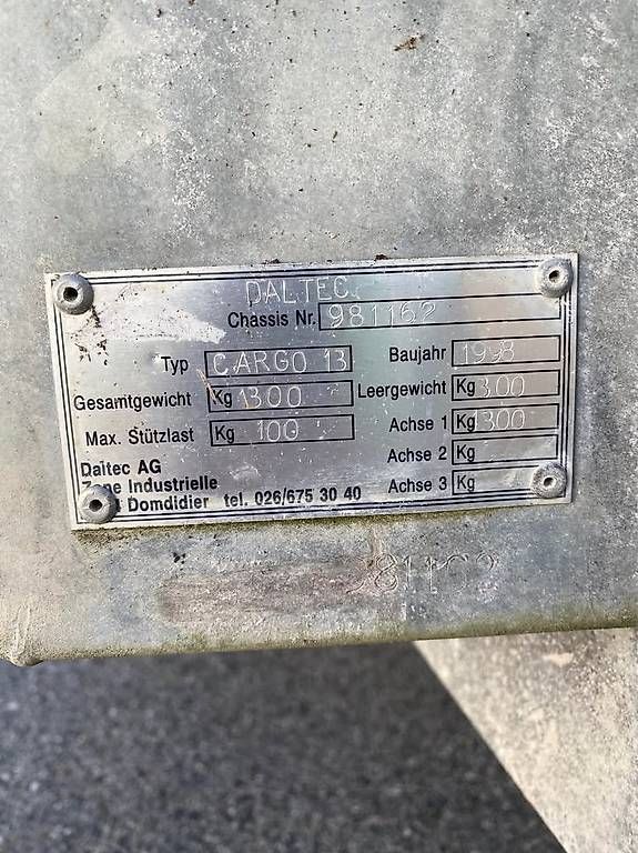 Daltec Anhänger: Anhänger 1300Kg Daltec Cargo – Gebraucht aus Schmitten FR von gauch04 4