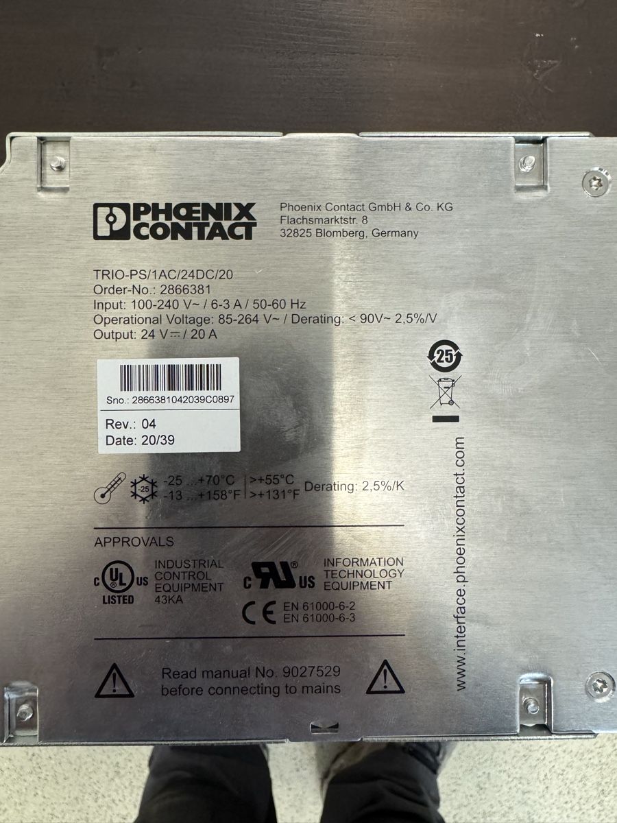 Phoenix Contact Componenti elettronici: REG Netzteil 24V/20A – Usato da Grosswangen venduto da winkelfeld 1
