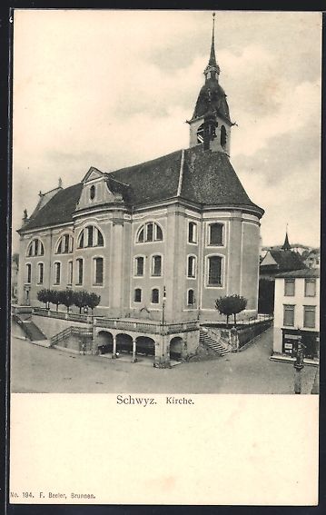 Cartes postales: AK Schwyz, Kirche mit Strasse – D'occasion à Berlin par bartko-reher