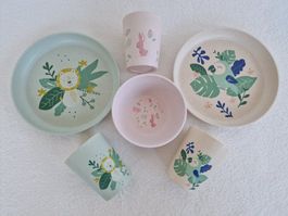 Baby Kleinkinder Teller Becher Set mit Tiermotiven