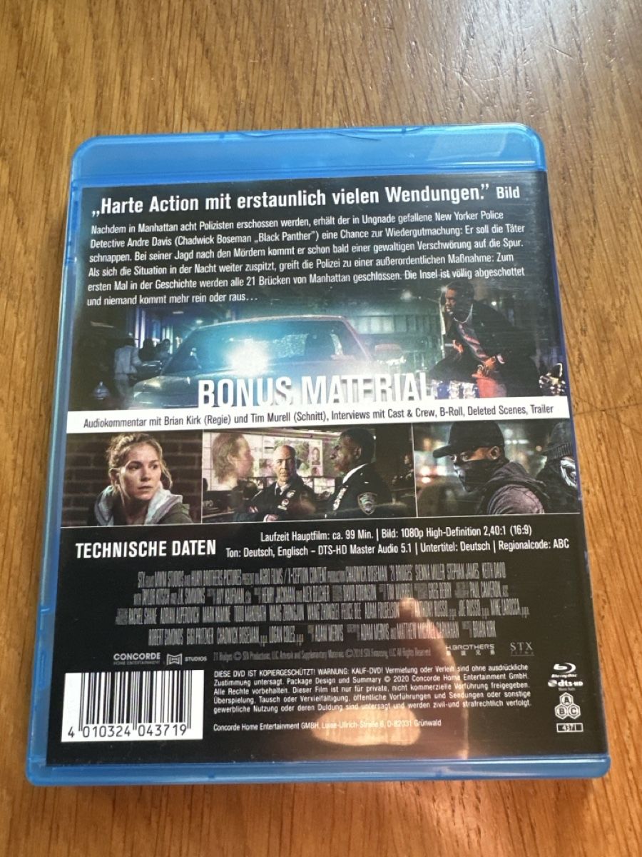 Tutti i DVDs: 21 Bridges Bluray – Usato da Benken ZH venduto da Audi-erich 1