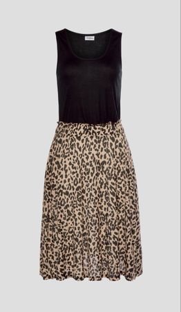 Robe Buffalo sans manches, motif léopard, noir, taille 38