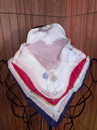 Céline Paris Vintage Tuch mit Reit- & Schmuckmotiv