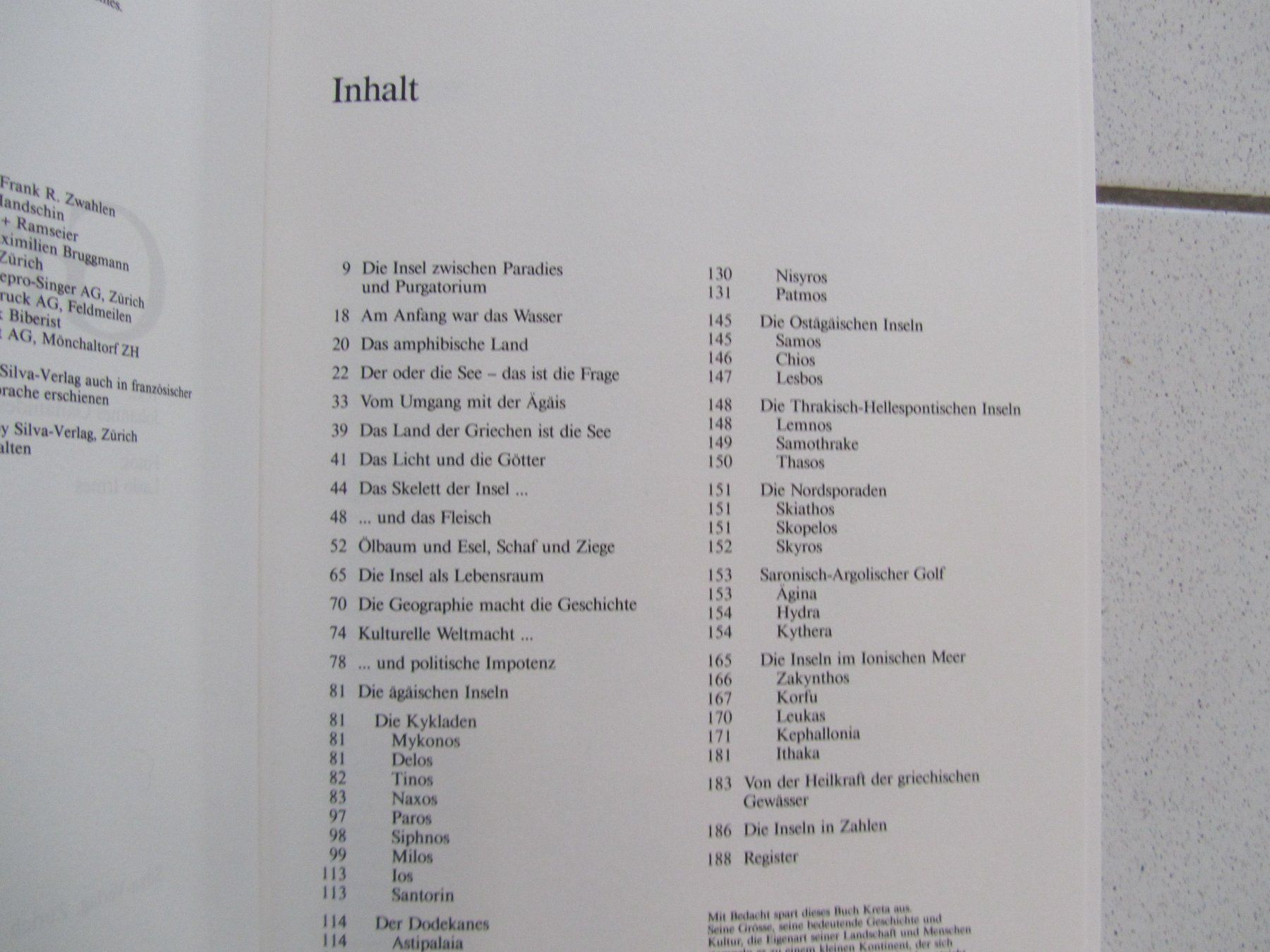 Libri: Griechische Inseln - Silva Buch von 1986 – Usato da Weiningen ZH venduto da dietsch57 3